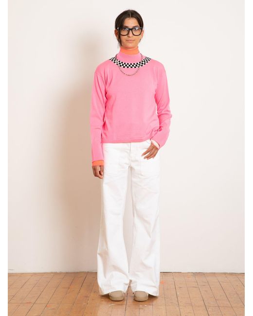 La Fetiche Pink Benita Fine Knit Sweater