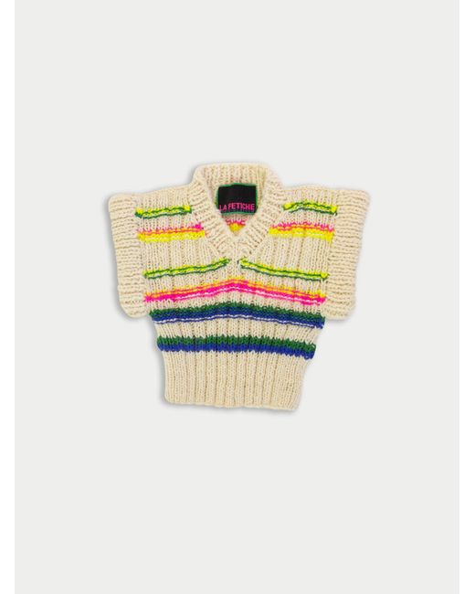 Women's Yellow Andre Hand Knitted V-Neck Jumper Vest