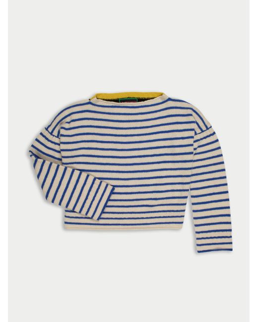 La Fetiche Blue Patti Hand-Knitted Striped Guernsey Sweater