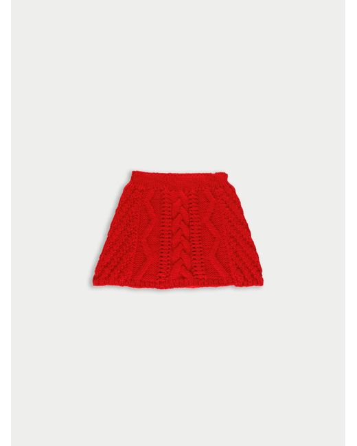 La Fetiche Red Kat Cable Skirt
