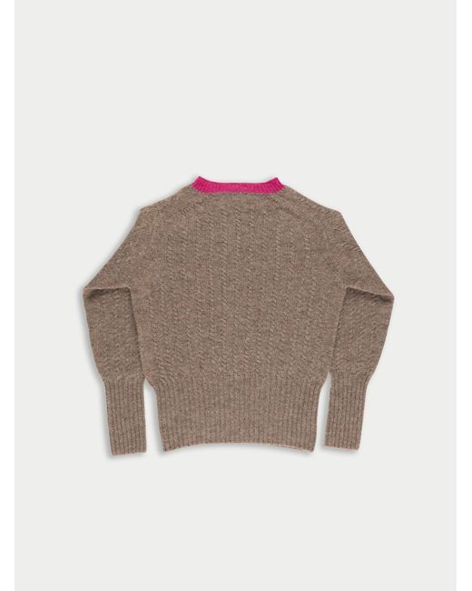 La Fetiche Pink Pierre Cable Knit Shetland Sweater