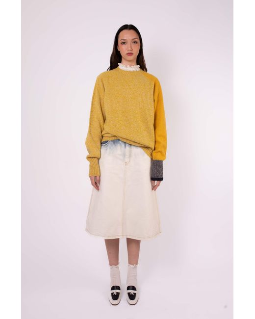 La Fetiche Yellow Percy Crew Neck Sweater