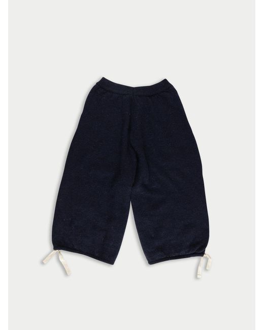 La Fetiche Blue Alistair Oversized Knitted Skate Shorts