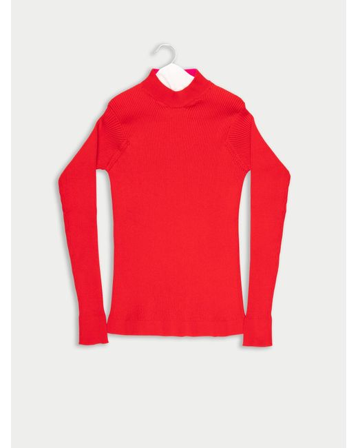 La Fetiche Red Albini Fitted Ribbed Sweater