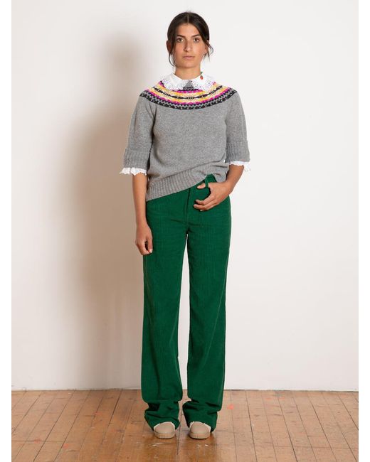 La Fetiche Gray Twigs Fairisle Sweater