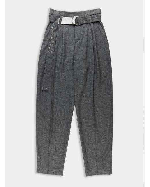 La Fetiche Gray Angela Pleated Trousers
