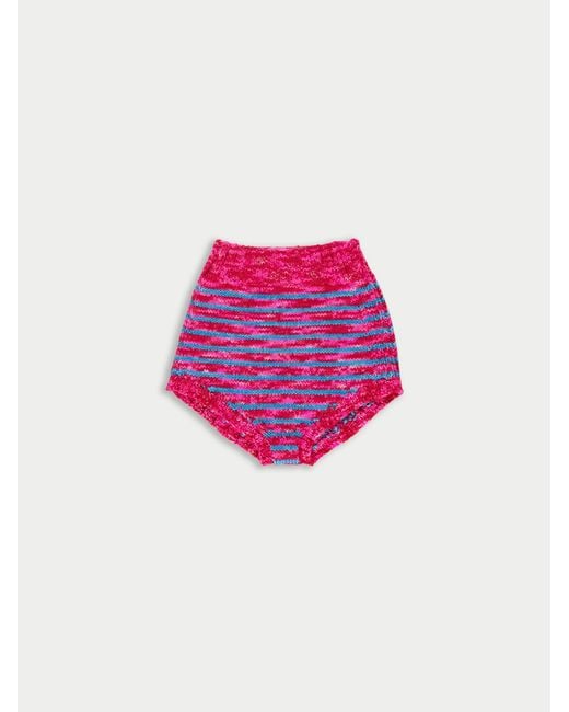 La Fetiche Pink Edie Handknitted Striped Pants