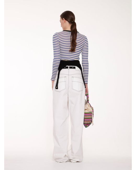 La Fetiche Blue Jackie Raye Fine Weight Ribbed Top