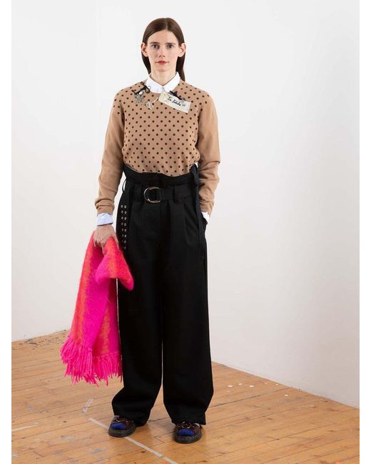 La Fetiche Natural Mimi Spotty Cashmere Sweater With 3 Tati Pin Charms