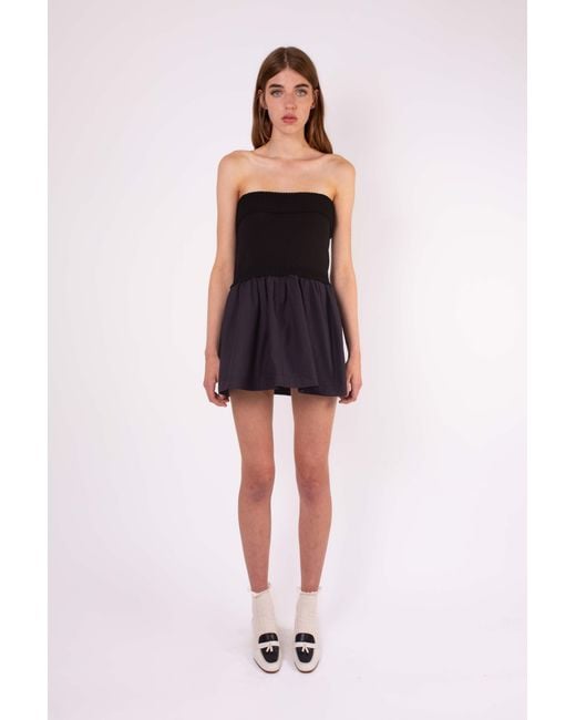La Fetiche Blue Lettie Upcycled Bandeau Dress