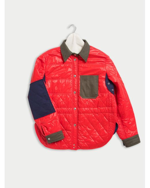 La Fetiche Red Bill Lightweight Nylon/Cotton Padded Jacket With Workwear Patches