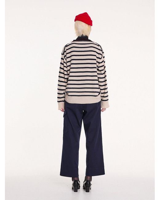 La Fetiche Multicolor Olga Striped Crew Neck Sweater