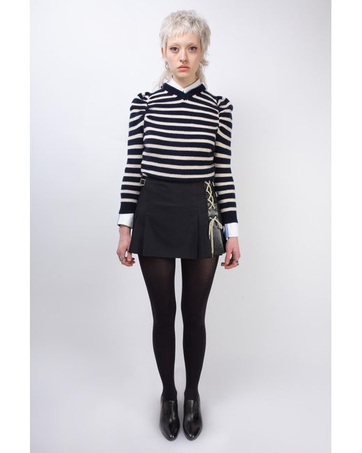 La Fetiche Blue Victoria V-Neck Sweater