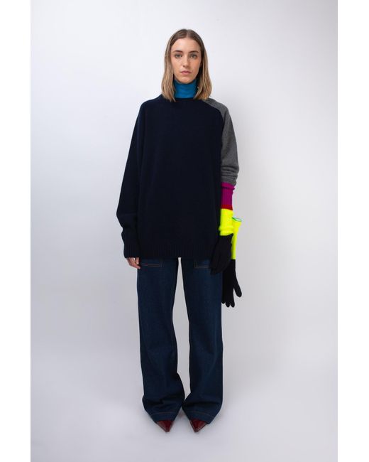 La Fetiche Blue Percy Oversized Lambswool Sweater