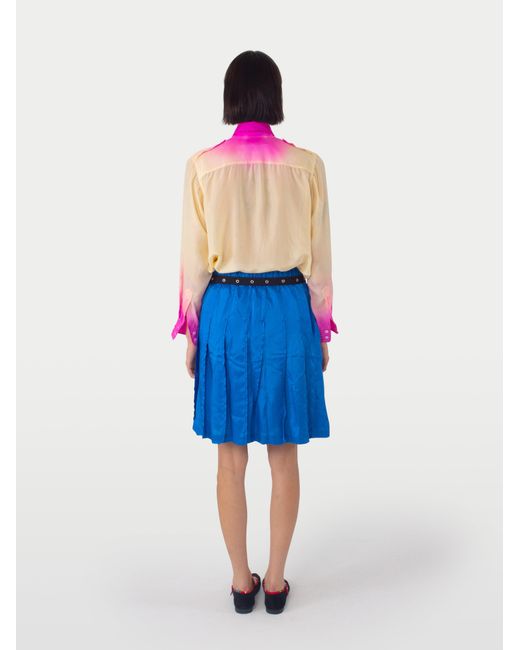 La Fetiche Blue Bernadette Pleated Skirt