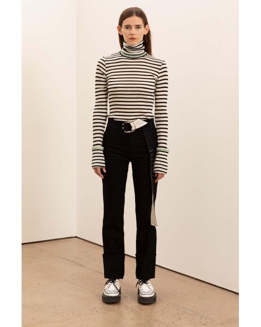 La Fetiche Black Angelica High Waisted Deep Denim Jeans With High Turnups