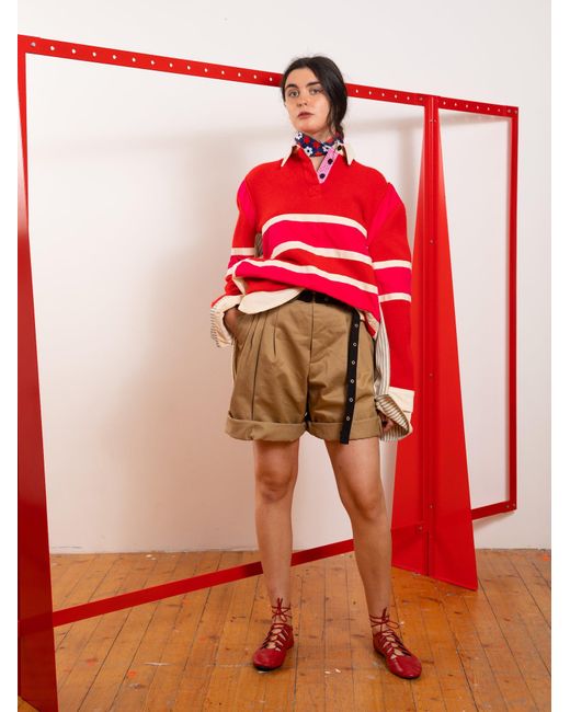 La Fetiche Pink Martha Reworked Oversized Rugby Shirt