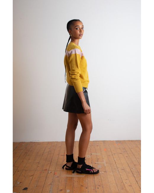 La Fetiche Yellow Nancy Lambswool Cardigan