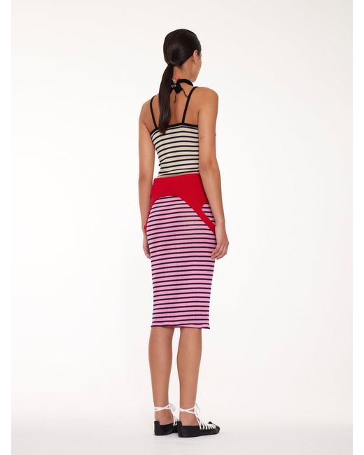 La Fetiche White Jade Striped Fine Weight Ribbed Cami Top