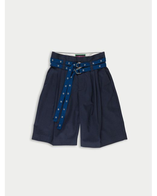 La Fetiche Blue Jack Tailored Mid Length Shorts
