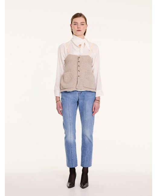 La Fetiche White Yuki Knitted Camisole Top