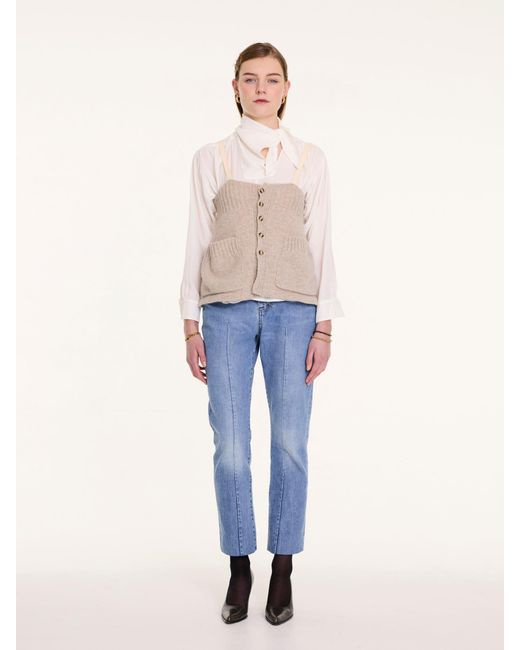 La Fetiche White Nusch Neck Tie Blouse