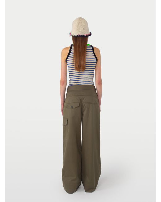 La Fetiche Green Gabrielle Pleated Pant