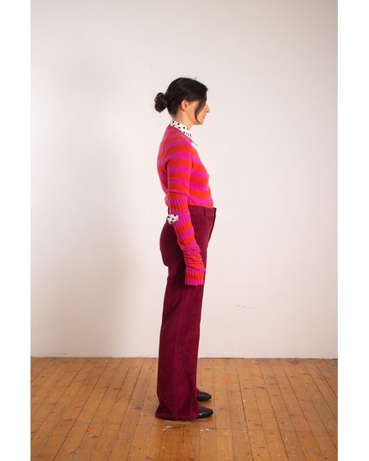 La Fetiche Red Stevie Skinny Striped Sweater