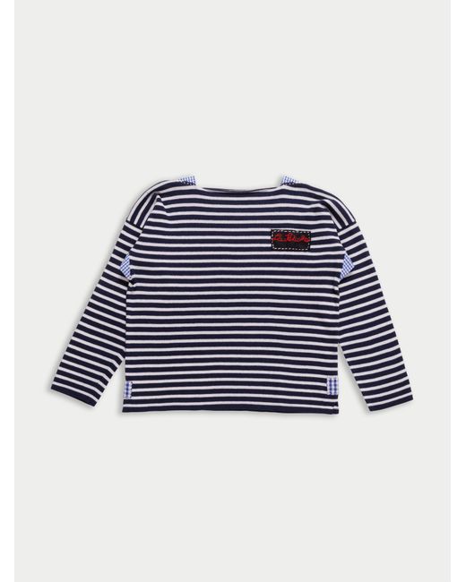 La Fetiche Blue Leo Loose Fit Striped Sweater