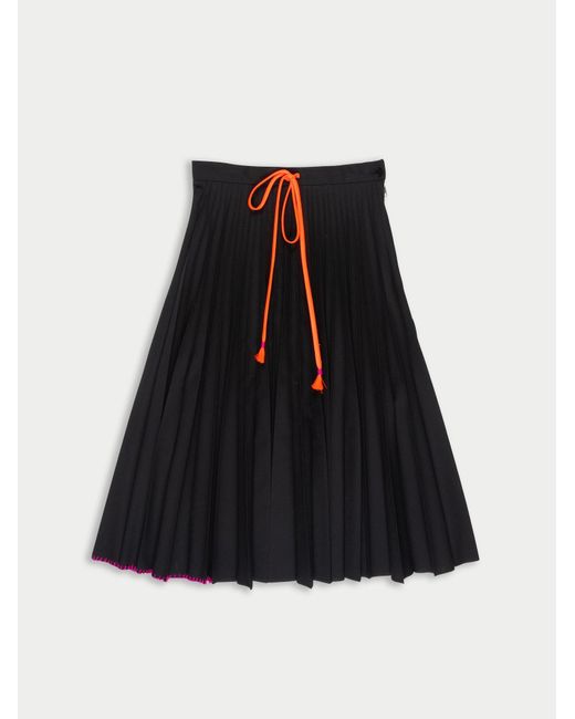 La Fetiche Black Cecile Technical Permanent Pleat Kilt