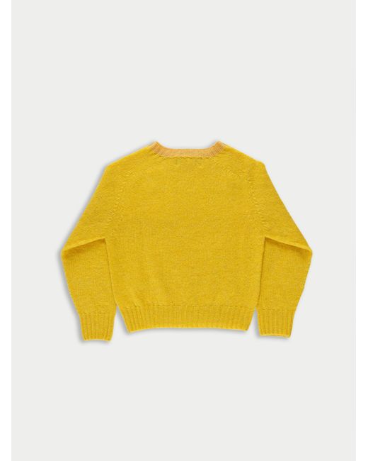 La Fetiche Yellow Fifi Crew Neck Shetland Sweater