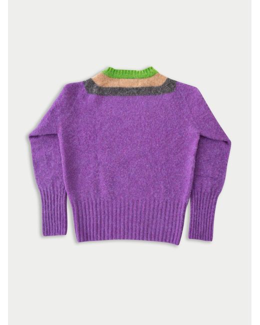 La Fetiche Purple Sophie Brushed Crew Neck Sweater