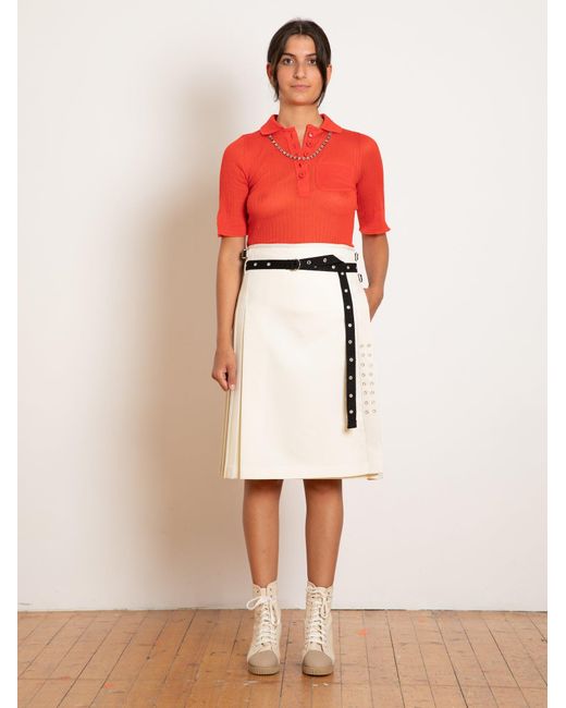 La Fetiche Red Micky Fine Weight Ribbed Top