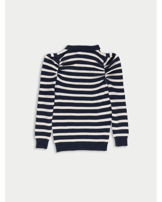 La Fetiche Blue Victoria V-Neck Sweater