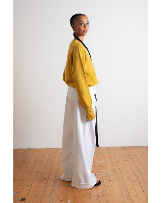 La Fetiche Yellow Bryan Oversized Lambswool Sweater