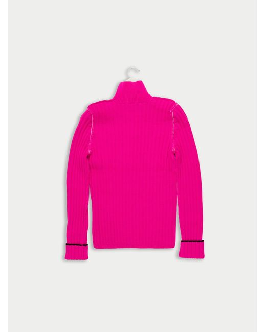 La Fetiche Pink Polly Skinny Ribbed Sweater