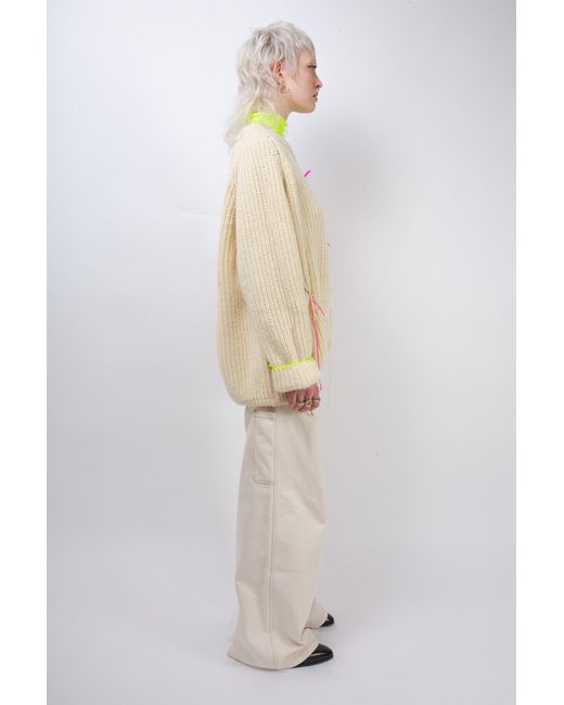 La Fetiche Natural Bunny Oversized Fishermans Rib Sweater