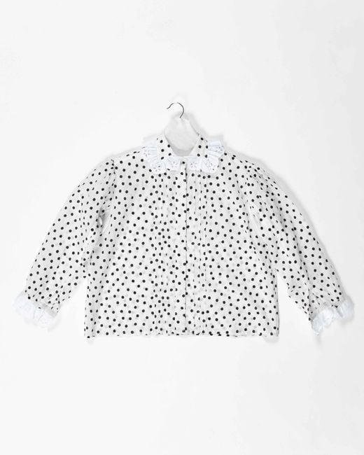 La Fetiche White Jane Light Twill Cotton Blouse