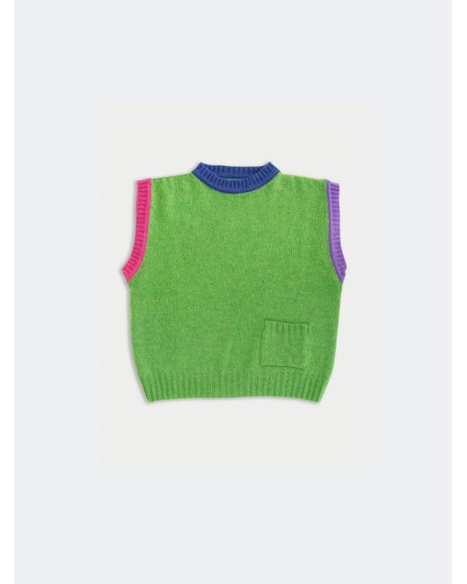 La Fetiche Green Judy Crew Neck Vest Top