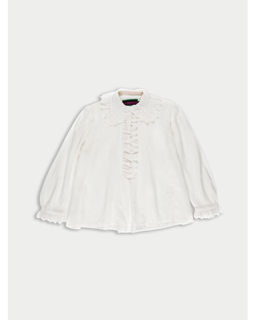 Women's White Grace Traditional French Embroidered Blouse
