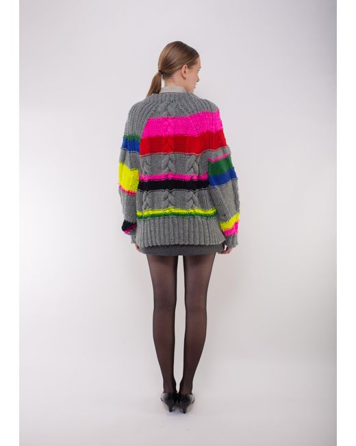 La Fetiche Multicolor Hand Knitted Striped Sweater