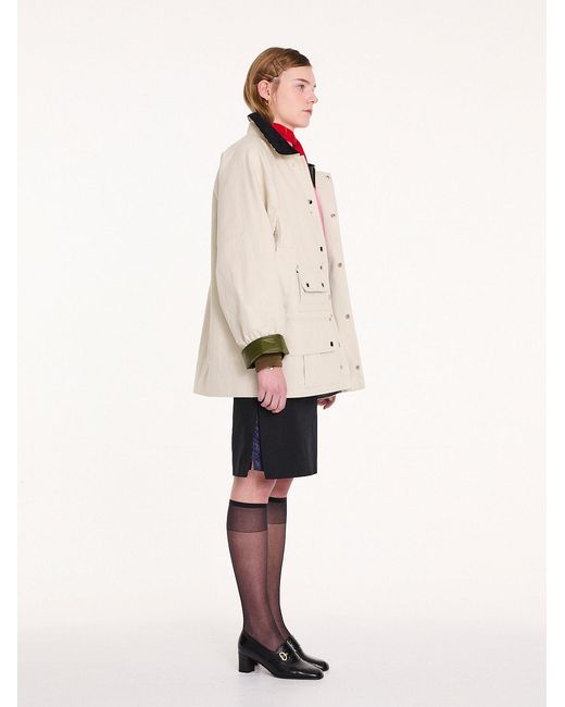 La Fetiche White Rene Bonded Cotton Utility Jacket