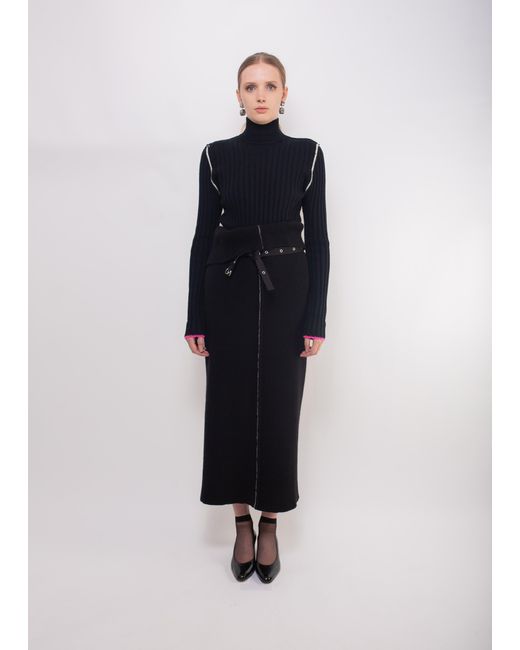 La Fetiche Black Polly Skinny Ribbed Sweater