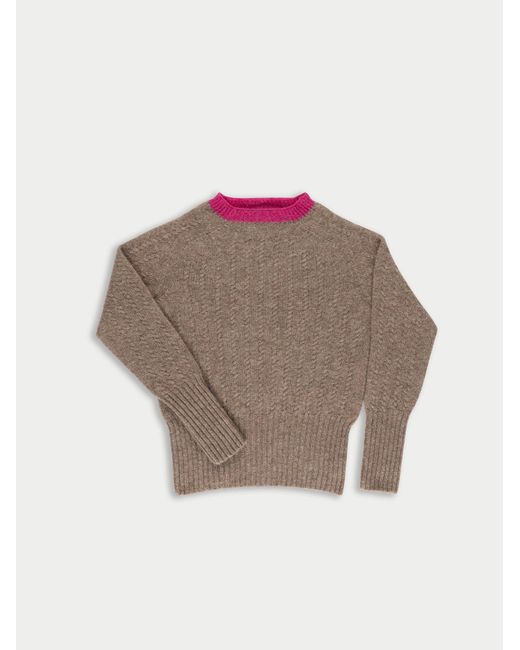 La Fetiche Pink Pierre Cable Knit Shetland Sweater