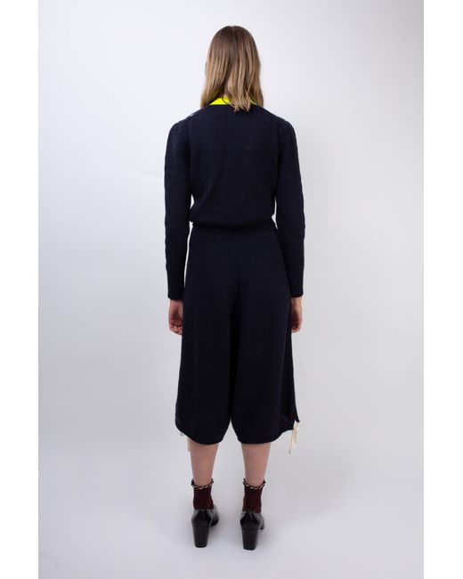 La Fetiche Blue Alistair Oversized Knitted Skate Shorts