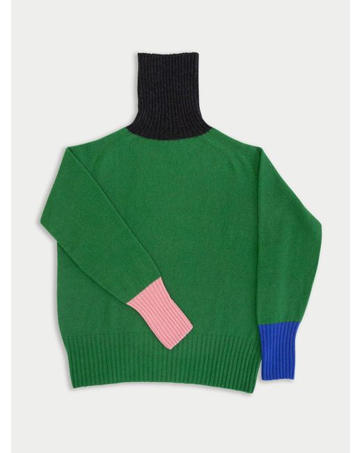 La Fetiche Green Rudi X Oversized Seam Free Polo Sweater
