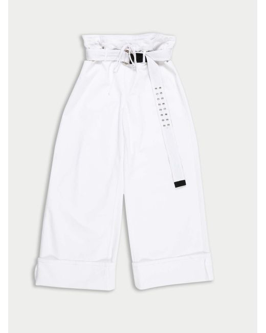 La Fetiche White Keith Cotton Utility Trousers