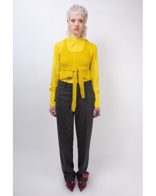 La Fetiche Yellow Sylvie Knitted Wrap Bralette