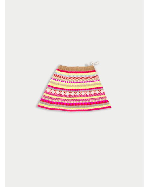 Women's Pink Pieps Fairisle A-Line Knit Mini Skirt