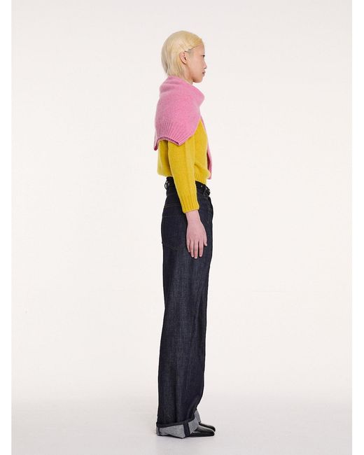 La Fetiche Yellow Fifi Crew Neck Shetland Sweater